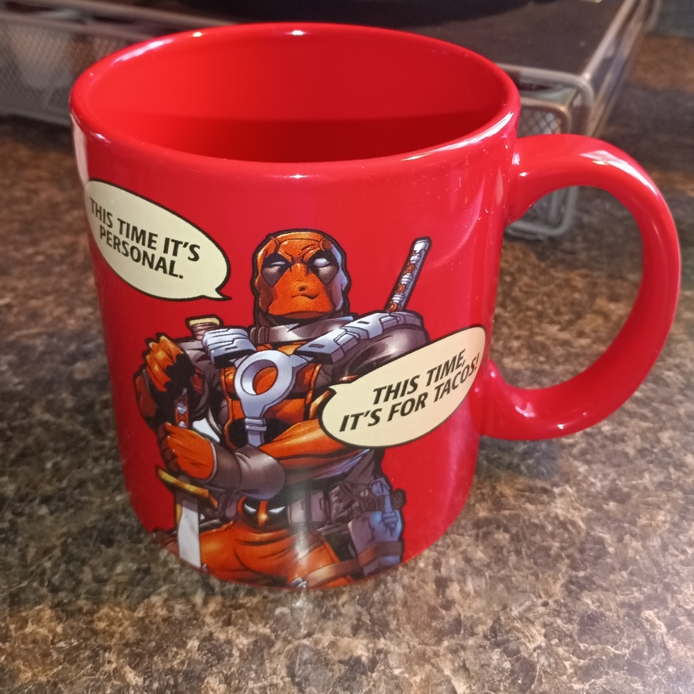 🆕Marvel DEADPOOL “This time it's personal” “This time it's for Tacos!” 20oz Mug